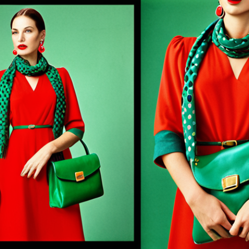 Home 19 **
A vibrant vintage outfit featuring a bold color clash. A red vintage dress paired with a green bag, complemented by large vintage earrings and a patterned scarf. The overall aesthetic is eye-catching and showcases a confident, individual style.
**